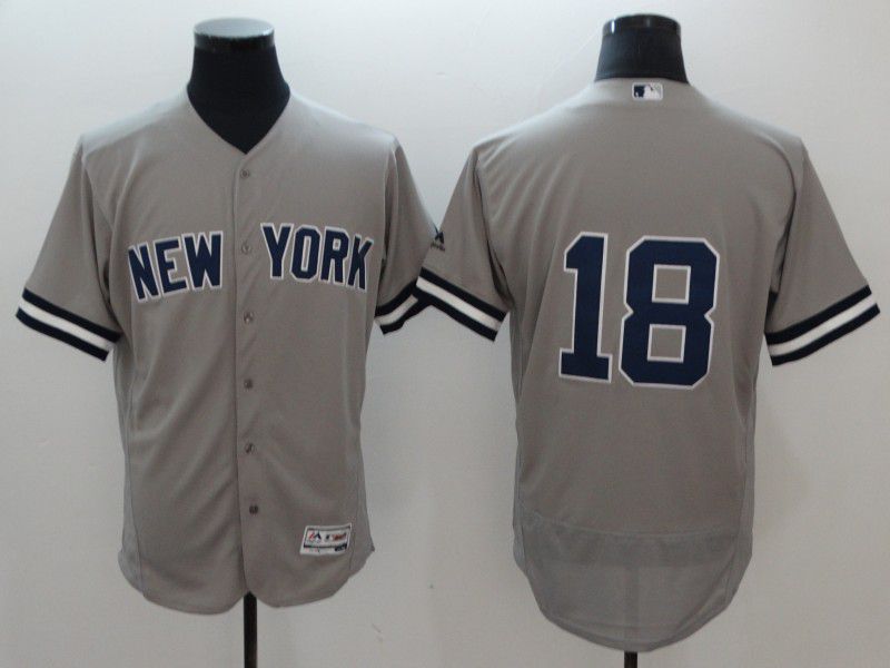 Men New York Yankees 18 Gregorius Grey Elite MLB Jerseys
